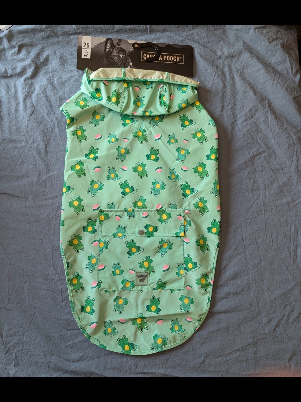 Canada Pooch Frog Rain Poncho, Size 26
